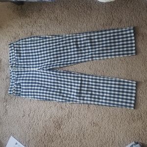 Jcrew blue and white checkered jeans